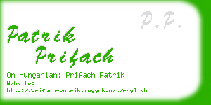 patrik prifach business card